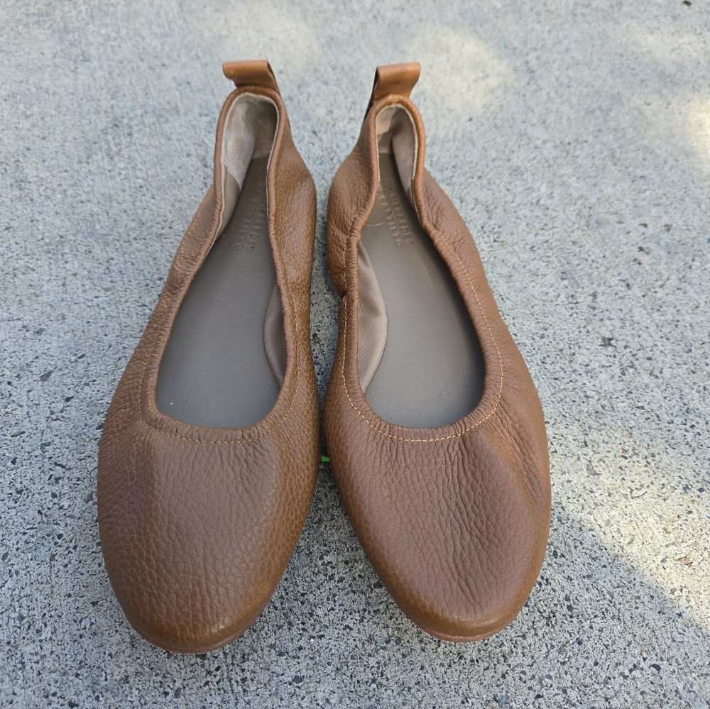 MERCEDES CASTILLO Tan Leather Flats